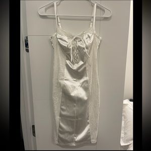 White Satin Mini Dress